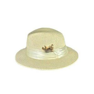 Xtreme Stylz Men's Cream Paper Fedora Hat (Looks like Straw) Size L/XL